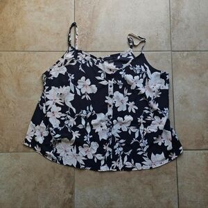 Sanctuary Navy and Cream Floral Tank Top